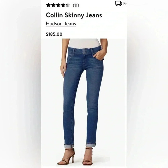 HUDSON -Collin Skinny Jeans size: 29 - Picture 1 of 8